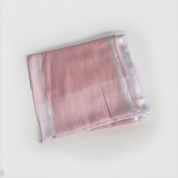 Charming Charlie Pink Scarf w/ Silver Metallic Stripes 22x74” NEW NWT - Picture 6 of 7